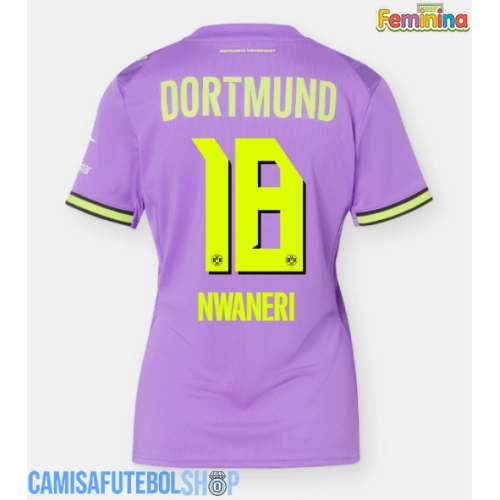Camisa de time de futebol Borussia Dortmund Ethan Nwaneri #18 Replicas 3º Equipamento Feminina 2026-27 Manga Curta